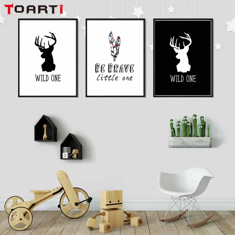Be Brave Motivational Quotes Posters Prints Kids Letter Canvas Painting On The Wall For Kids Baby Room Modern Creative Art Decor (5)