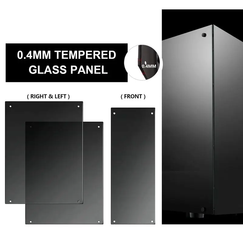 darkFlash Phantom Gaming Case Black ATX Mid-Tower Desktop Computer Gaming Case Chassis with 6pcs 12