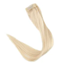 Full Shine 100% Remy Human Hair Clip In Extension Blonde Color#60 Hair Clip Extensions Thick 9 Pieces 100g Human Hair Clip Ins