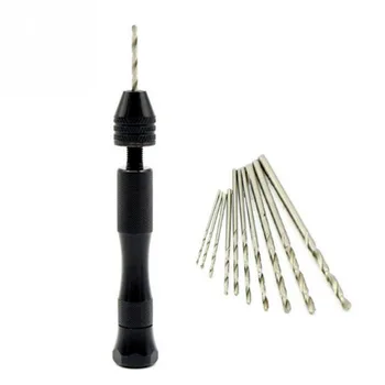 

11 Pcs/Set Mini Hand Drill Reamer Chuck Clamp 0.3-4.0mm Jewelry Craft Hand Pin Hole Drill Jewelers Burs Wood Drilling Set