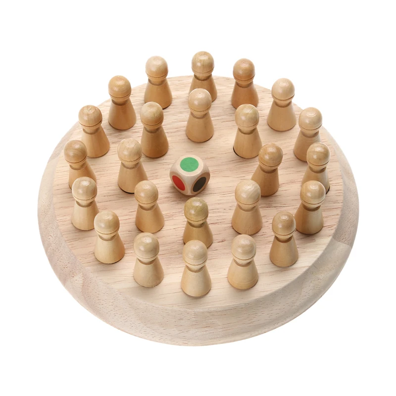 1Set Kids Wooden Memory Match Stick Chess Game Educational Color