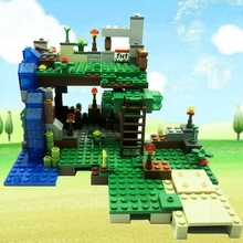 378 sztuk 4 w 1 Mine Wrold Model Building Blocks kompatybilny miasto figurki smok zestaw klocków zabawki edukacyjne dla dzieci dzieci prezent