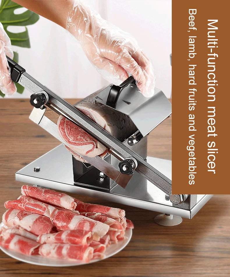 Коммерческий бытовой ручной барашек слайсер для говядины мясной рулет замороженное мясо машина для резки овощей баранины рулоны ручной мясорубки резак