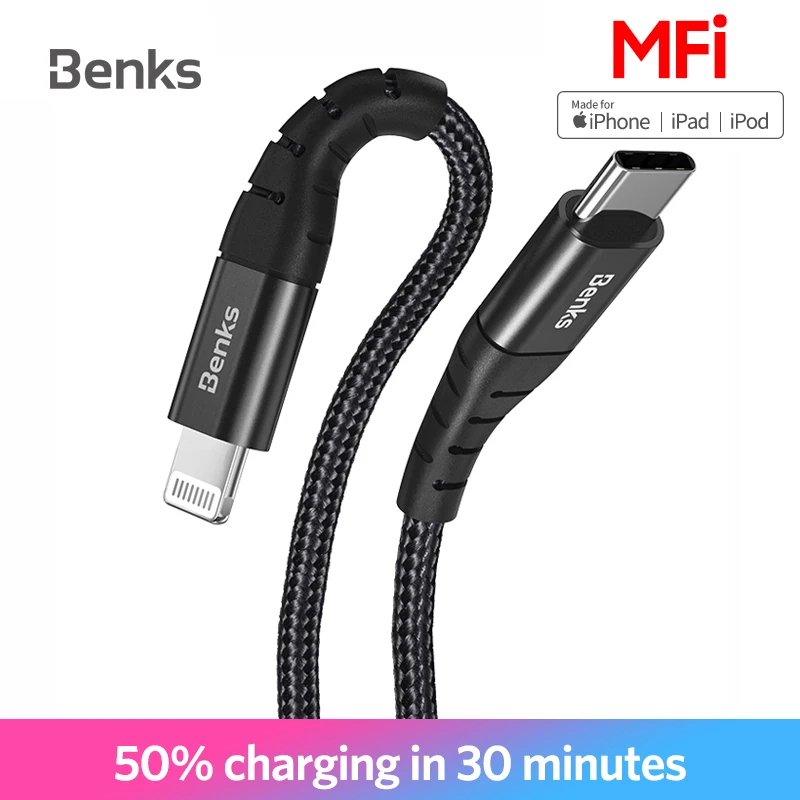 Benks M11 MFi Сертифицированный C94 USB C к Lightning Кабель PD Быстрая зарядка type шнур данных