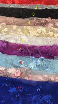 

top quality 3d flower french lace fabric Cyndi-2.2101 african lace fabric with embroidery mesh tulle fabric