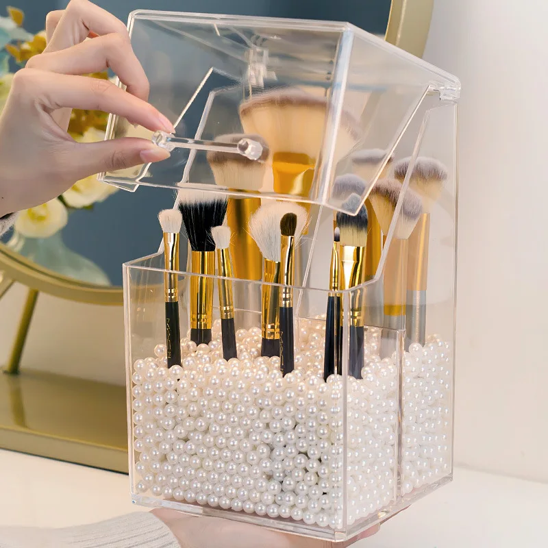  Multi-style PS Acrylic Makeup Organizer Cosmetic Holder Makeup Tools Storage Pearls Box Brush Acces