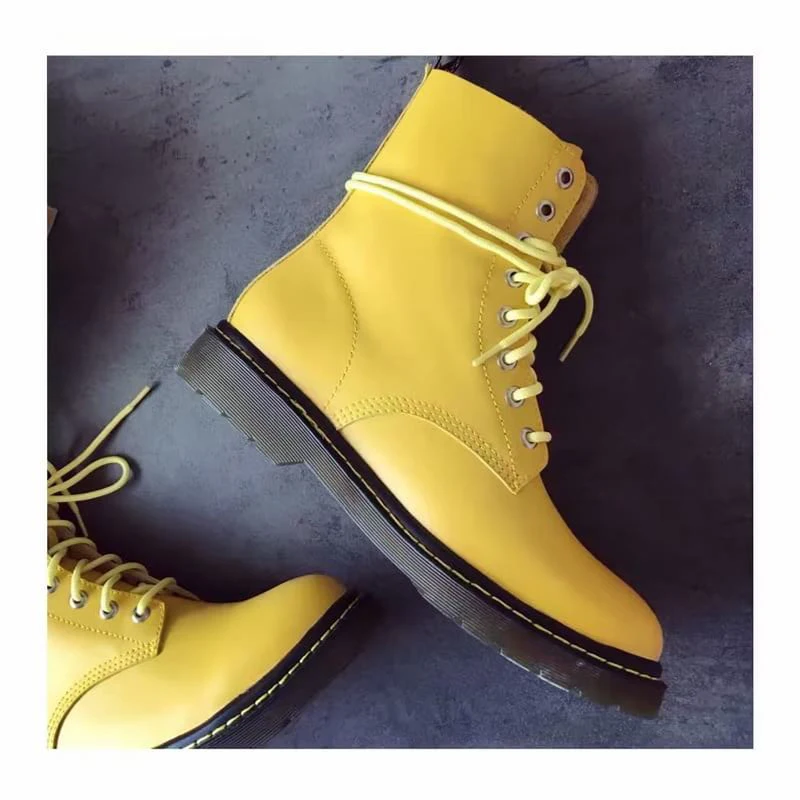 

LTTL Newest 7 Color Designer Handmade Genuine Leather Martin Boots lace up Rubber Ankle women winter boots Sz 35-42