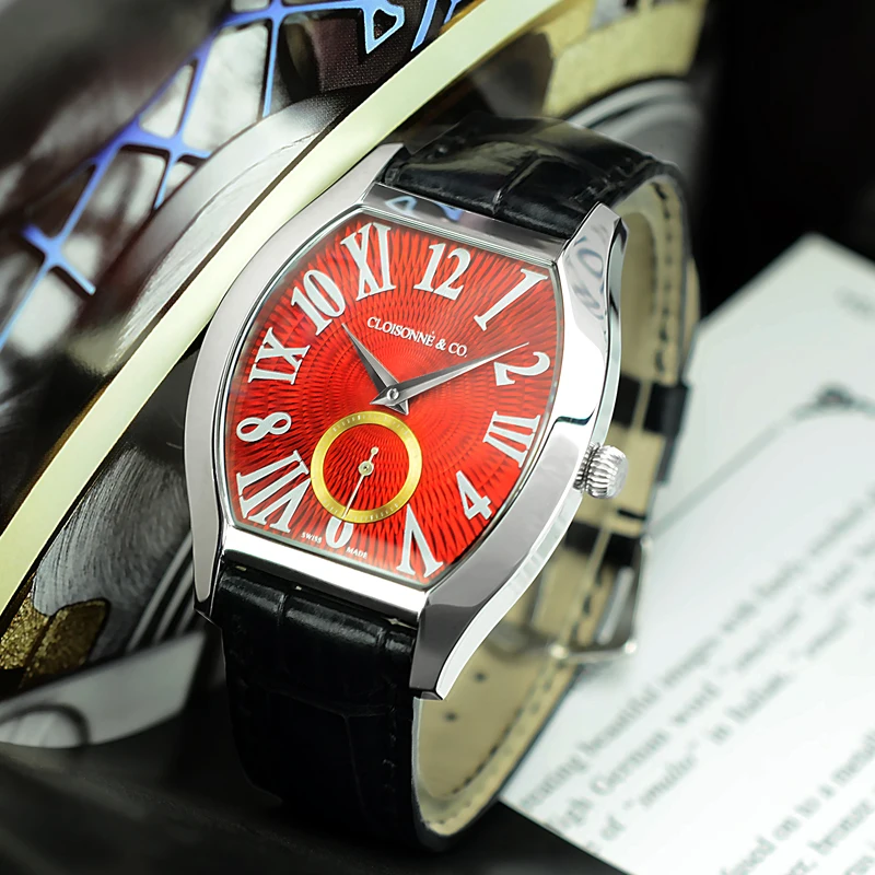 San Martin Женские винтажные часы Tonneau автоматические часы с эмалью 18 К золотым циферблатом сапфировое стекло 30 водонепроницаемые женские часы Montre