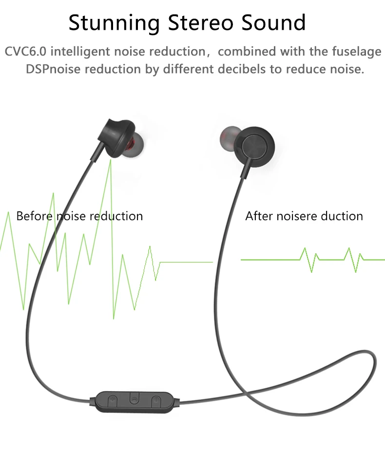 Magift08 Magnetic Bluetooth Earphone Wireless Stereo Sport Headsets CVC 6.0 Microphone Bluetooth V4.2 for Xiaomi Auriculares (2)
