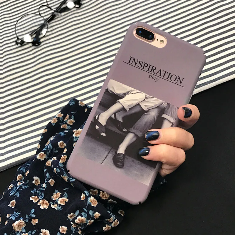 

Retro Fashion Celebrity Phone Cases Art Street Style for IPhone 6 6s 7 8Plus Case Frosted Plastic PC Mobile Back Phone Cover Cap