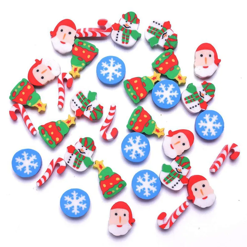 35 шт./упак. Мини Kawaii с изображением Санта-Клауса; Рождественская елка со снежинками и школьные принадлежности ластик стирательная резинка для детей