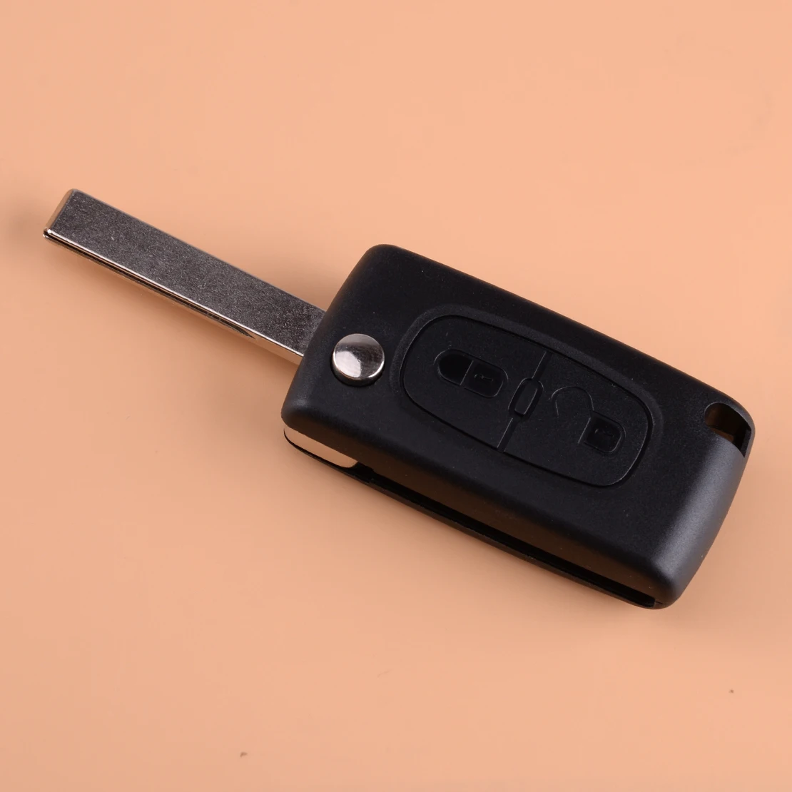 

DWCX 1Pc Car 2 Button 433MHZ Flip Folding Remote Entry Key Cover Case Fob Shell with ID46 Chip Fit for Peugeot Citroen