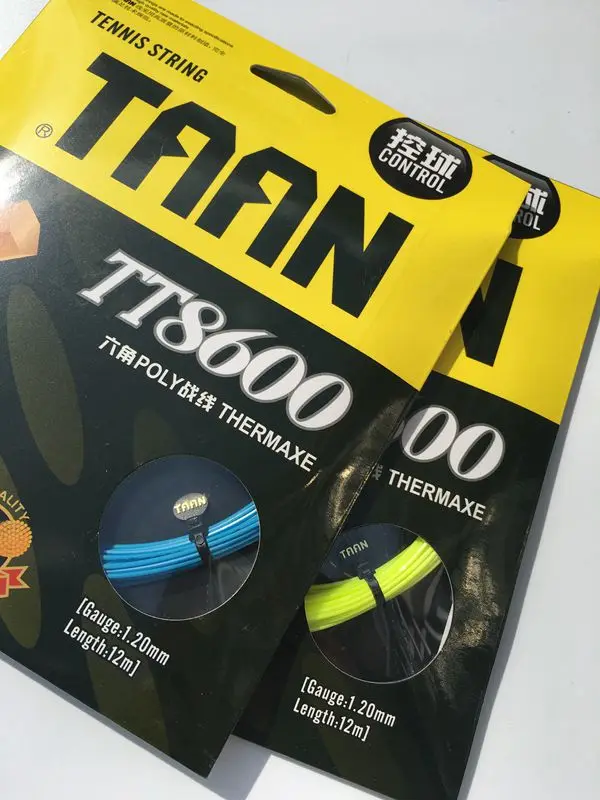 2 pieces 12M TAAN TT8600 1.20mm Tennis Strings Polyester 6-angle Hard Feeling Good Control