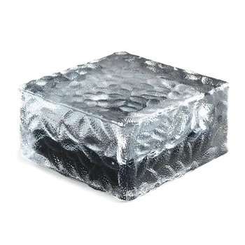 

Glass Brick Paver Garden Light(1 Unit ), 4 Led, Waterproof Ice Square Rocks Solar Light For Outdoor Path Road Square Yard, War