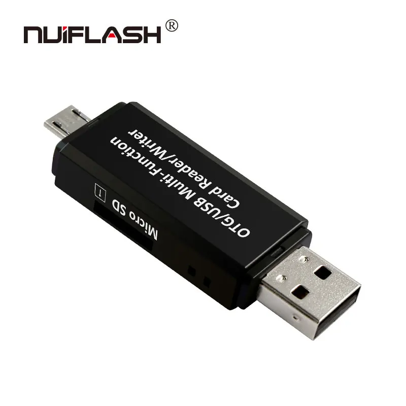 Nuiflash карты памяти устройство для чтения Micro USB OTG к USB 2,0 адаптер SD кард-ридер для Android телефона планшета ПК