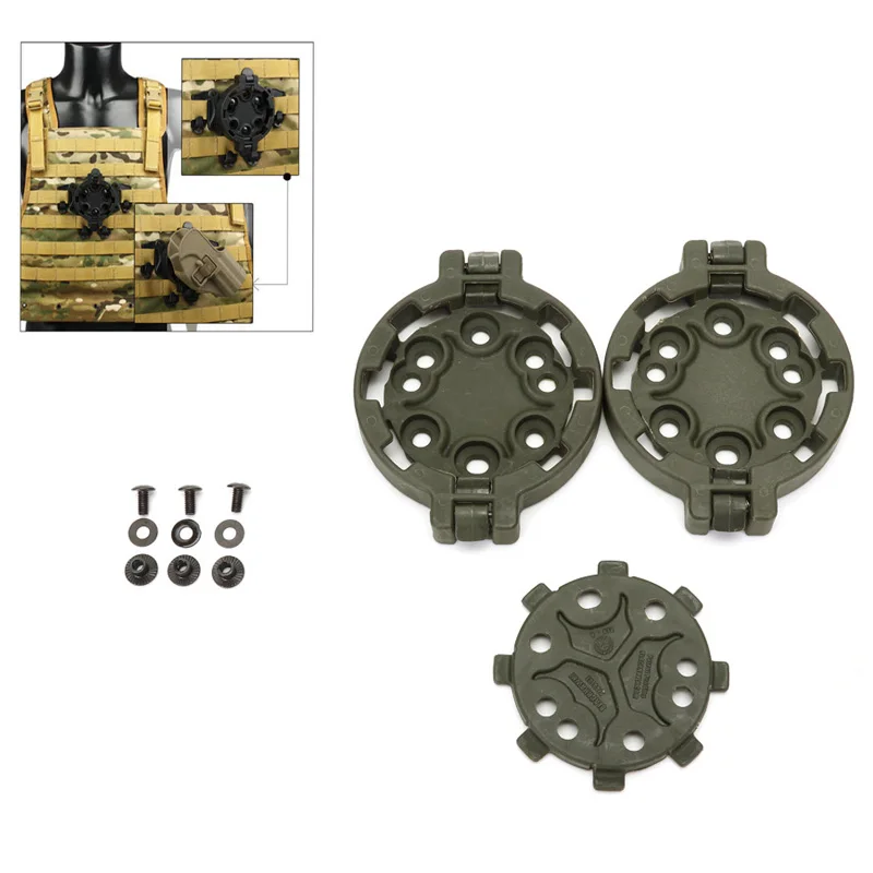Plataforma Hoslter de pistola táctica, funda de pistola de caza de liberación rápida, Molle CQC Strike, sistema adaptador de plataforma, ángulos de 360 grados