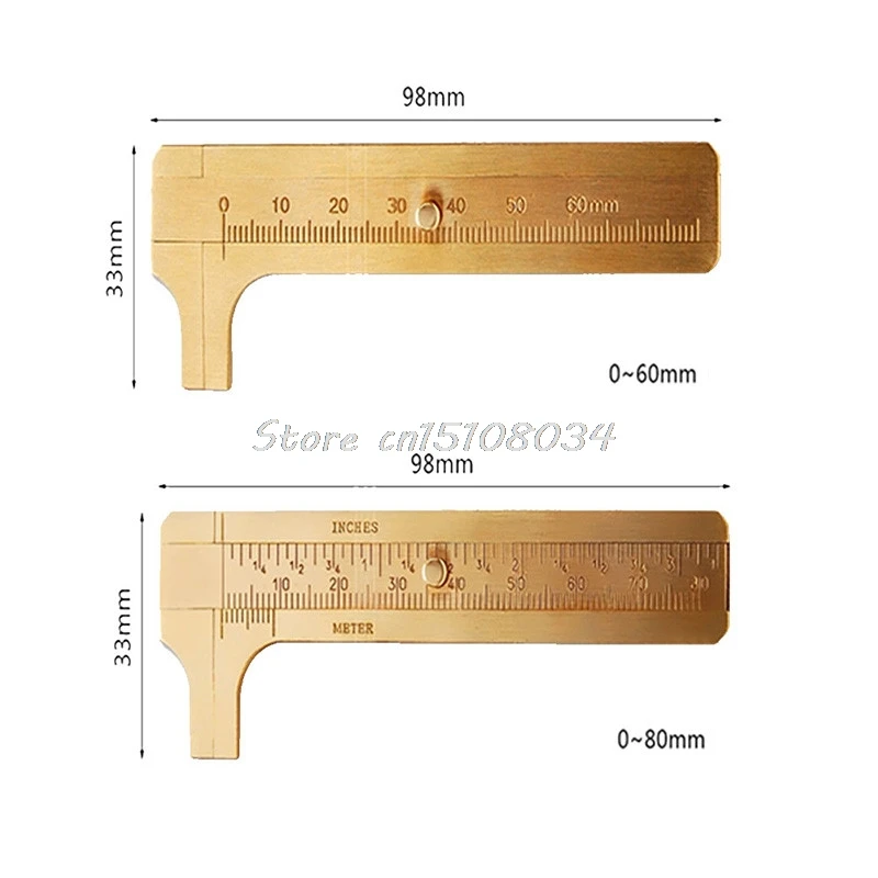 80 мм мини латунные каллиперы твердого верниера измерительный инструмент(одна Шкала/Двойная шкала) S08 и Прямая поставка