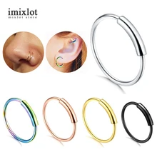 Imixlot 2 шт./лот 22 г Сталь откидной кликер бесшовные пирсинга носа кольцо обруч губ уха кольцо 8/10 мм ювелирное изделие для тела Пирсинг в качестве подарка