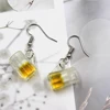 Boucles d'oreilles en forme de tasse de bière, bijoux créatifs pour femmes, cadeau, vente en gros, nouvelle collection ► Photo 1/3