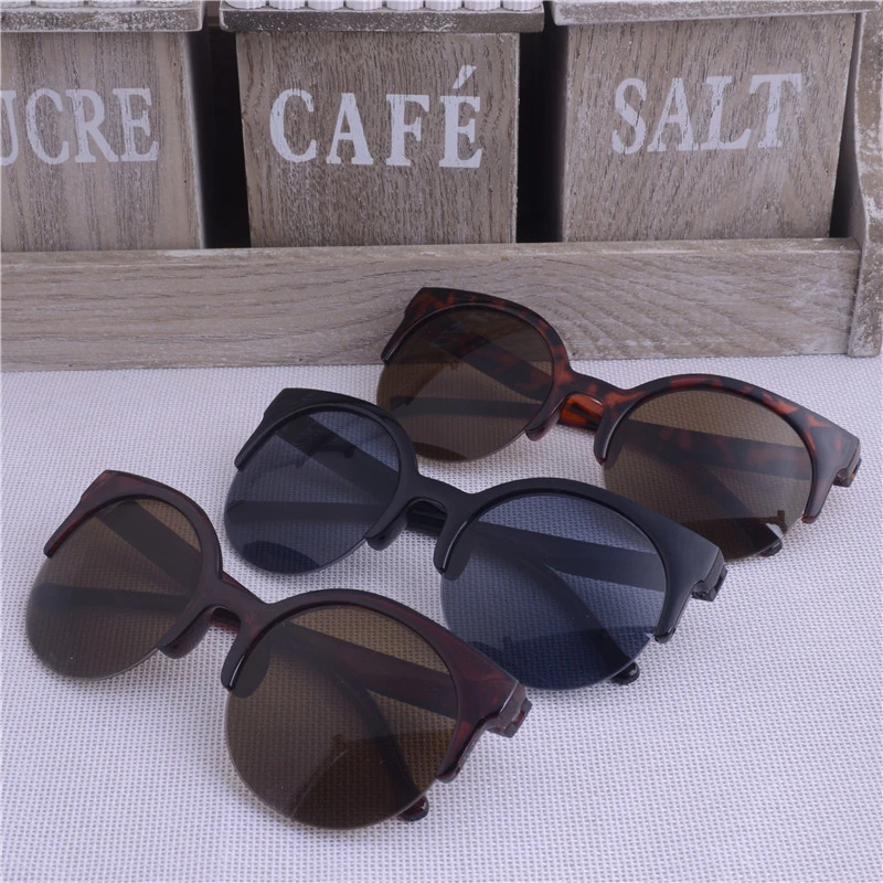 

2018 New Fashion Vintage Sunglasses Retro Cat Eye Semi-Rim Round Sunglasses for Men Women Sun Glasses MT18