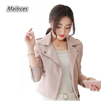 

Jaqueta De Couro Sale Suede Faux Leather Jacket Women Spring And Autumn New Brand Motorcycle Coat Zipper Outerwear 2018 Jk007