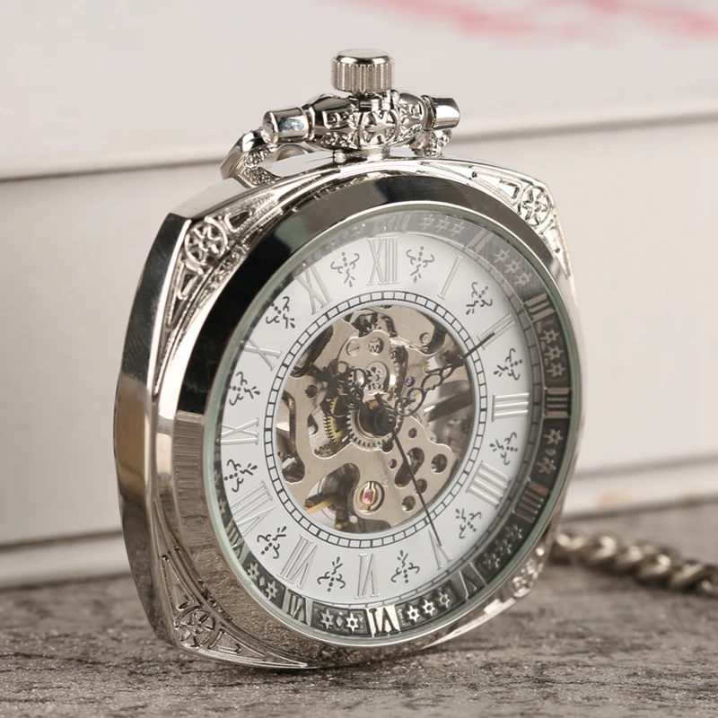 Элегантный Рука Ветер Механические карманные часы Сеть кулон Винтаж Стиль Креативные часы Для мужчин часы Винтаж подарки для Для мужчин