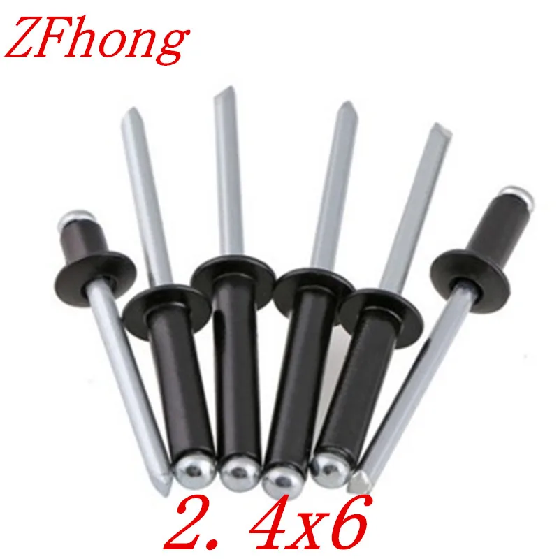 Buy 100pcs 2.4x6 black aluminum pop rivet from
