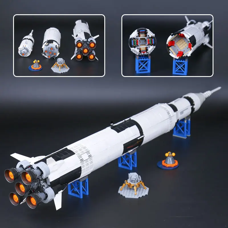 

L Models Building toy Compatible with Lego L37003 1969Pcs Apollo Saturn Blocks Toys Hobbies For Children Model Building Kits