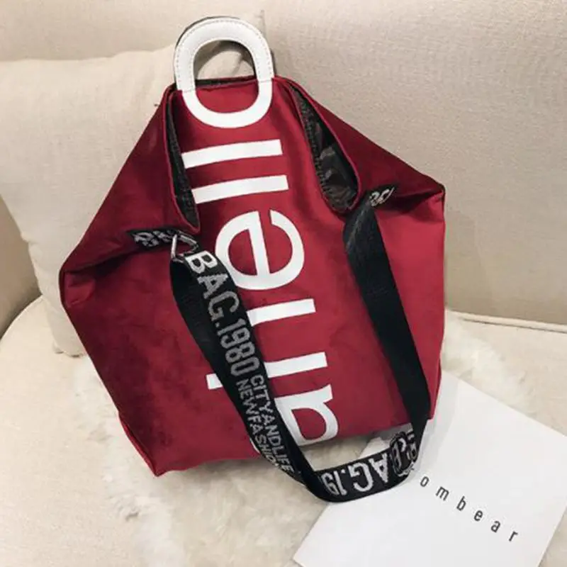 

New Large-capacity Velvet Handbag Fashion Lady Letter Shoulder Crossbody Bag High Quality Women's Shopping Bag Tote L9-79