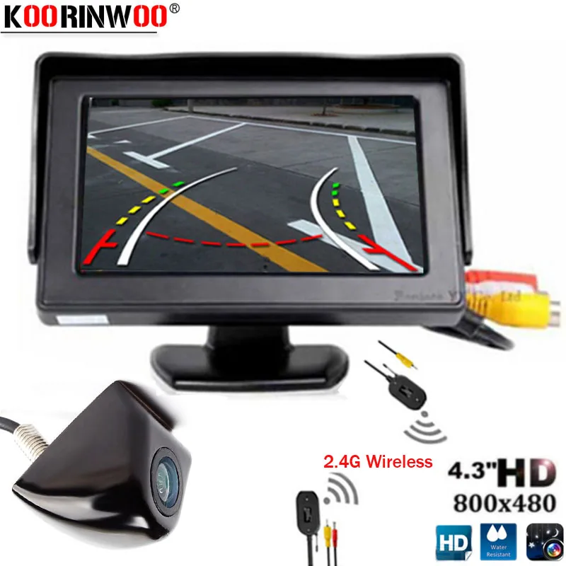 

Koorinwoo Intelligent Car Dynamic Trajectory Track Trunk Rear View Camera Metal Guide Line With Parking Monitor Mirror Black Kit