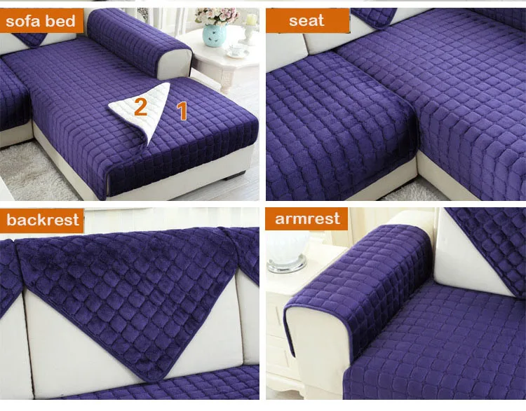 Solid plush corner sofa cover Modern Anti-slip sofa bed covers sectional slipcovers sofa protector couch covers for living room