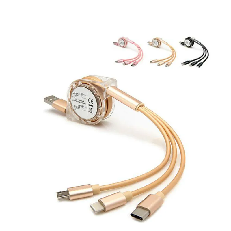 

3 in 1 USB Charging Cable Micro USB Type C Cord For Samsung Galaxy A30 A50 A70 M30 Cell Phone Multiple Charger Cabel