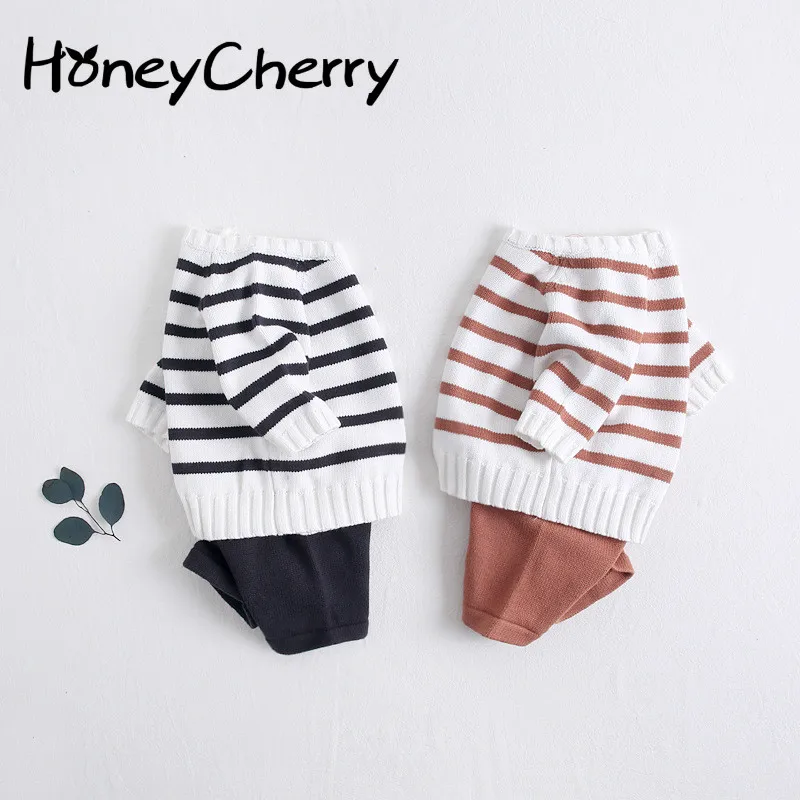 

Baby Suit Stripes In Autumn 2019 Love Long-sleeved Jacket And Baby Shorts Two-piece Suit Newborn Baby Boy Clothes