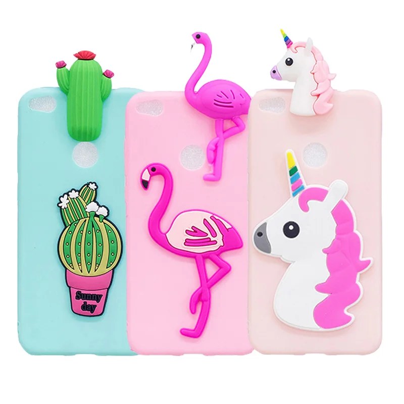 

3D Cute Unicorn Cactus Flamingo Case For Huawei P8 P9 Lite 2017 Soft TPU Lovely Cartoon Phone Cover For Huawei P10 Honor 8 Lite