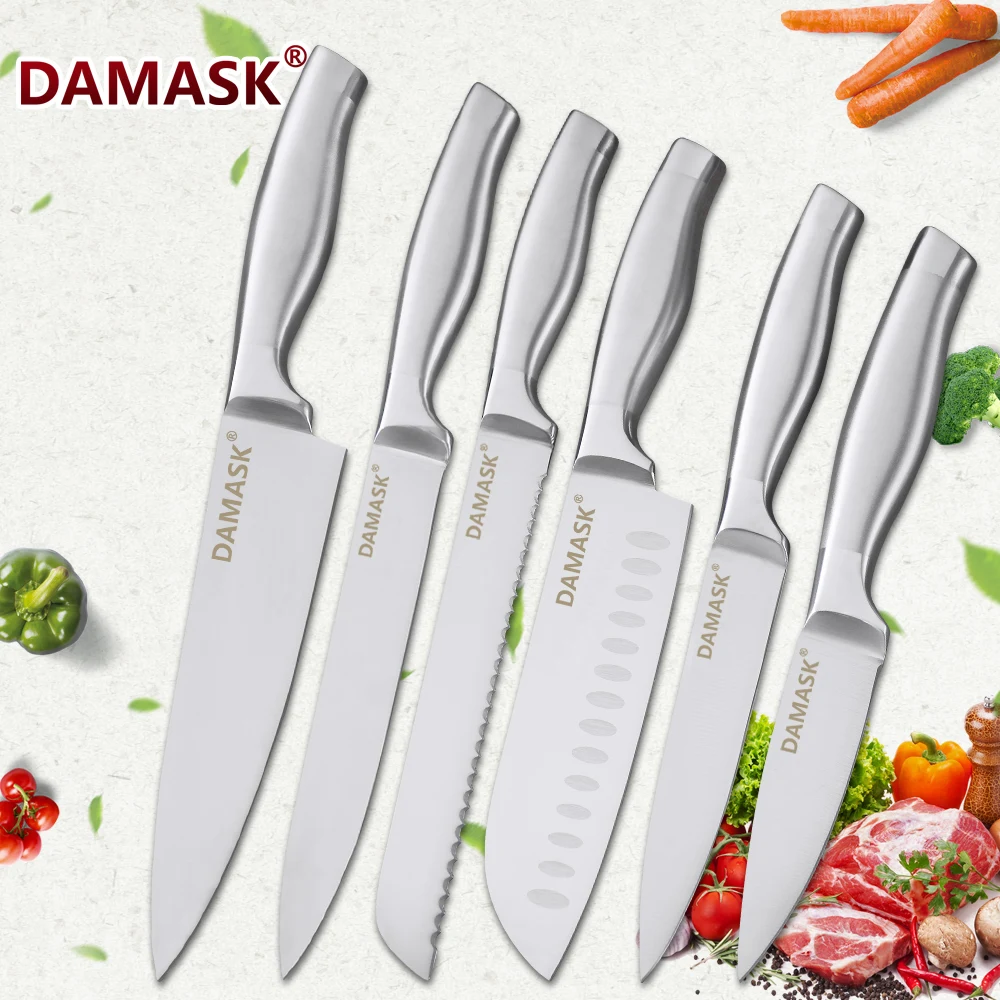 

DAMASK Chef Knife Sets Stainless Steel Kitchen Kinves Cleaver Meat Fish Fruit Cooking Knife Paring Utility Cutter Kitchenware