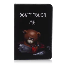Marrón oso patrón pu flip funda de cuero para apple ipad aire1 2 ipad mini1 2 3 ipad 2/3/4 pro 12.9 “9.7” Con Soporte de la Tarjeta