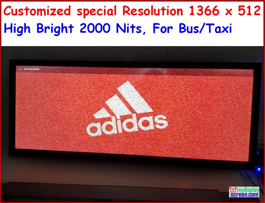 

customized led display, 1366x512mm, high resolution, special design for bus/taxi and special need,30inchsize, rgb vertical strip
