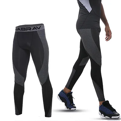 Компрессионные Леггинсы для бега для фитнеса, мужские спортивные быстросохнущие штаны с принтом, спортивные штаны для бодибилдинга