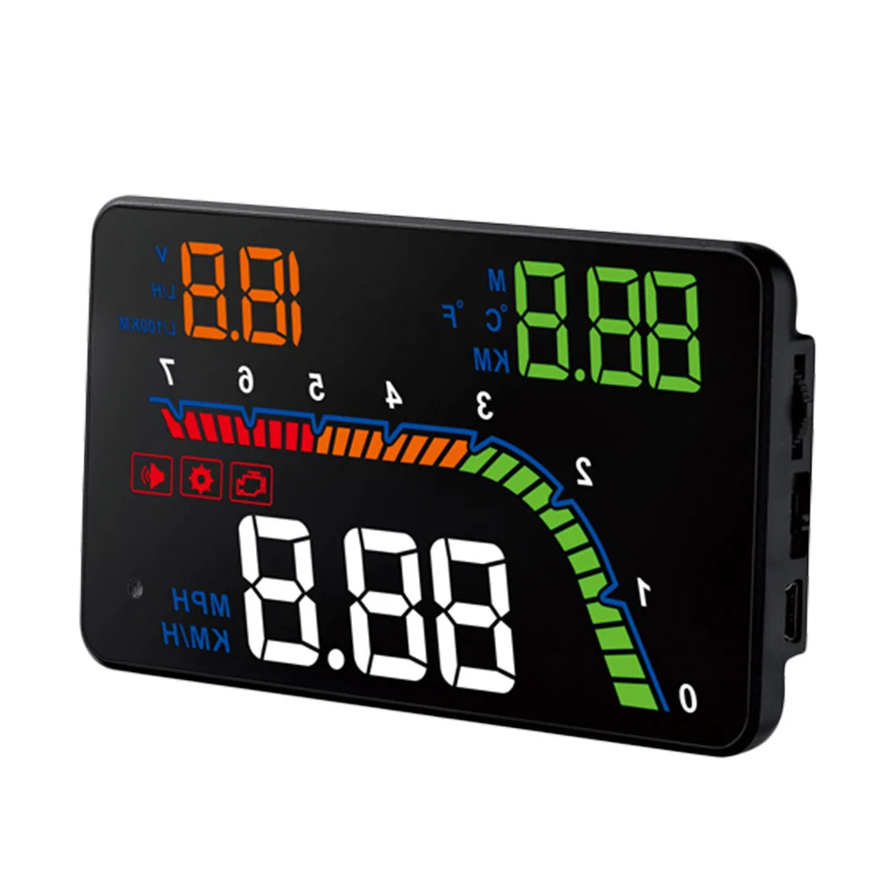 T100 Car OBD HUD Head Up Display Plug Play Connectivity Speedometer Engine Alarm