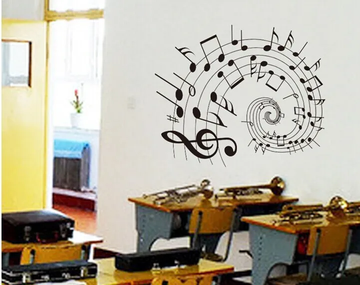 Rotate Music Wall Sticker Room Covering Kindergarten Rotate Music Wall Sticker Room Covering Kindergarten Decor Children Decoration In Stickers From Home Garden On Aliexpress
