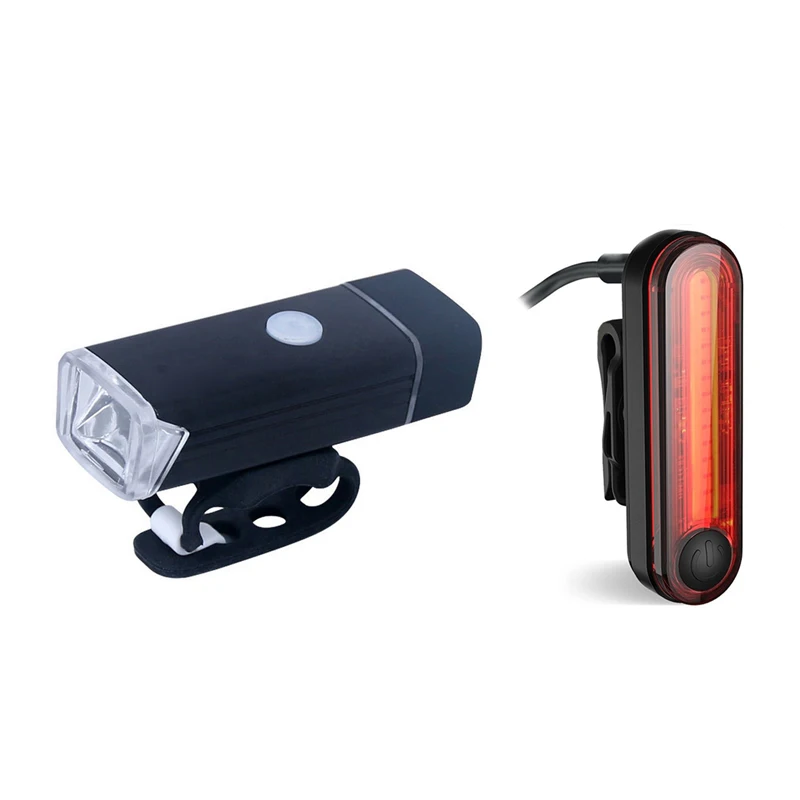 

Bike Lights USB LED Rechargeable Set Mountain Cycle Front Back Headlight