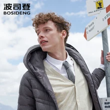 BOSIDENG пуховик для мужчин, пуховик, 90% утиный пух, высокое качество, водонепроницаемый, с капюшоном, с капюшоном, с карманом, термос, B80131009