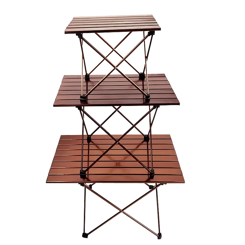  Portable Camping Side Tables with Aluminum Table Top: Hard-Topped Folding Table in a Bag for Picnic