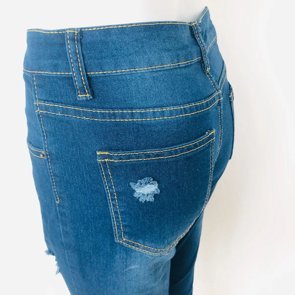 S-3XLcasual Jeans Women High Waist Skinny Pencil Washed Denim Pants ripped hole Jeans Stretch Elastic S-3XLcasual Jeans Women High Waist Skinny Pencil Washed Denim Pants ripped hole Jeans Stretch Elastic