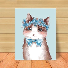 MOLEK DIY картина маслом по номерам комплект мультфильм милый, с кошками, животными акриловая живопись на холсте домашний Декор стены искусства для гостиной