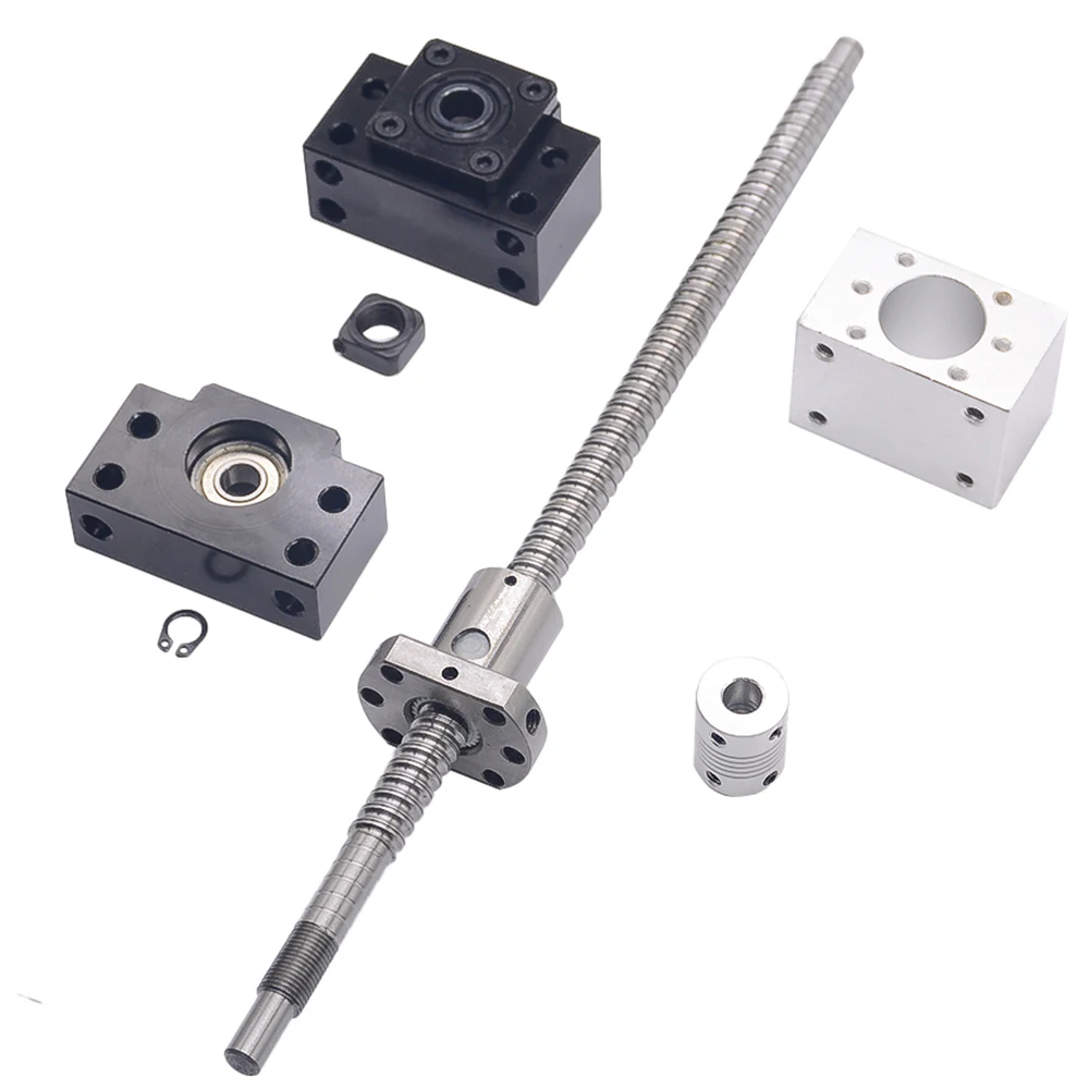 SFU1204 set: SFU1204 tornillo de bola laminado C7 con end mecanizada + 1204 tuerca de la bola + tuerca + BK/BF10 final soporte + acoplador RM1204 - 5