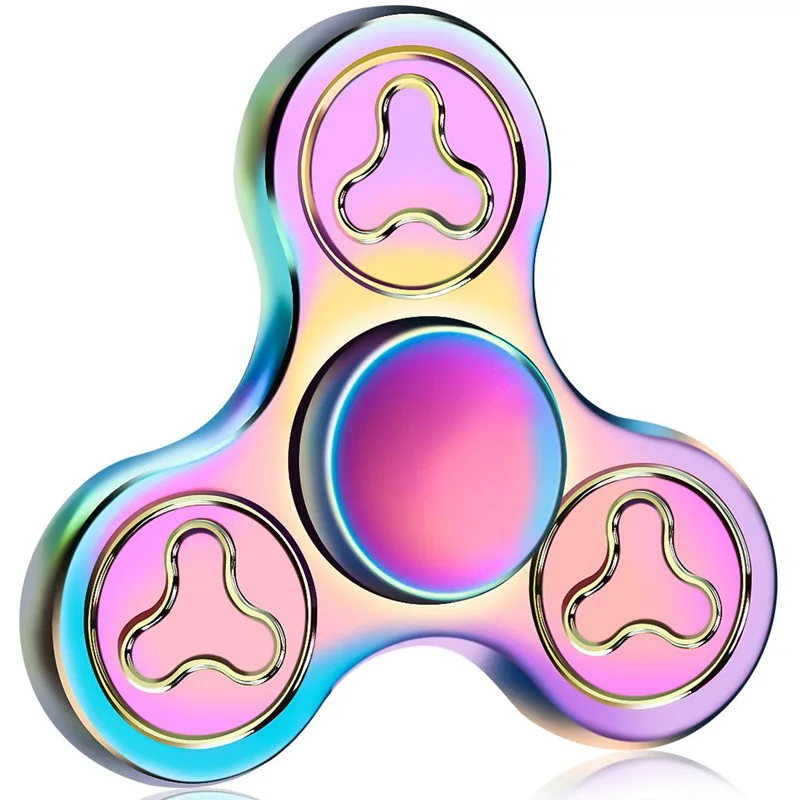 Непоседа счетчик Tri-Spinner красочные пять Бидс звезда летучая мышь сердце Треугольники колеса Fly Dragon металлическая рука Spinner анти-стресс