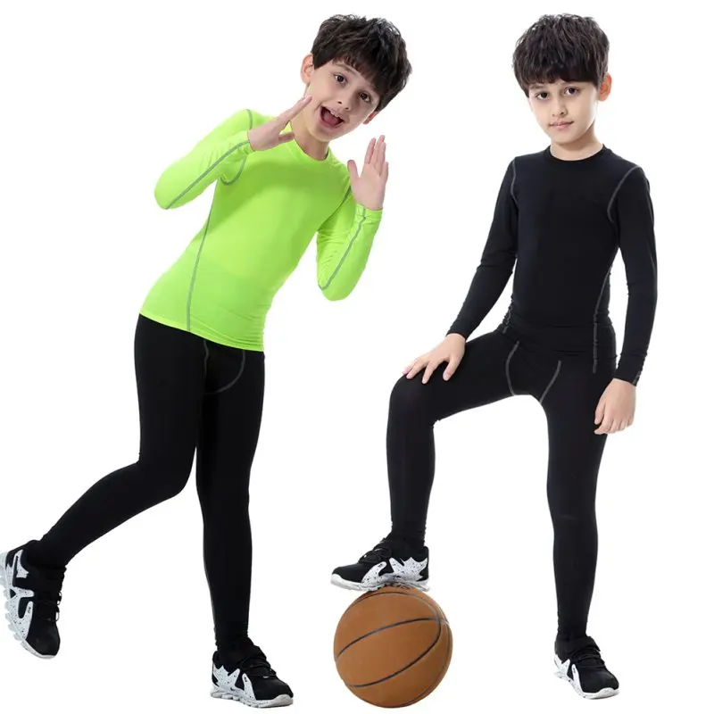 

Kids Boys Girls Compression Base Layer Skins Tee Thermal T- Shirt Quick-drying Clothes Fashion Tops
