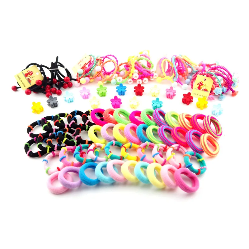 

Mix 30PCS Color cartoon Elastic Hair Bands Baby Girls Small Hair Claw Rubber bands Hairpins Headwear Hair Accessories