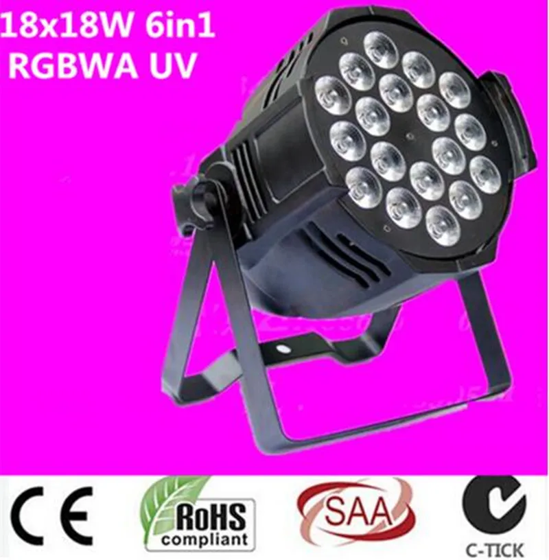 

dj lighting 18x18w rgbwa uv 6in1 DMX led par light Aluminum alloy shell